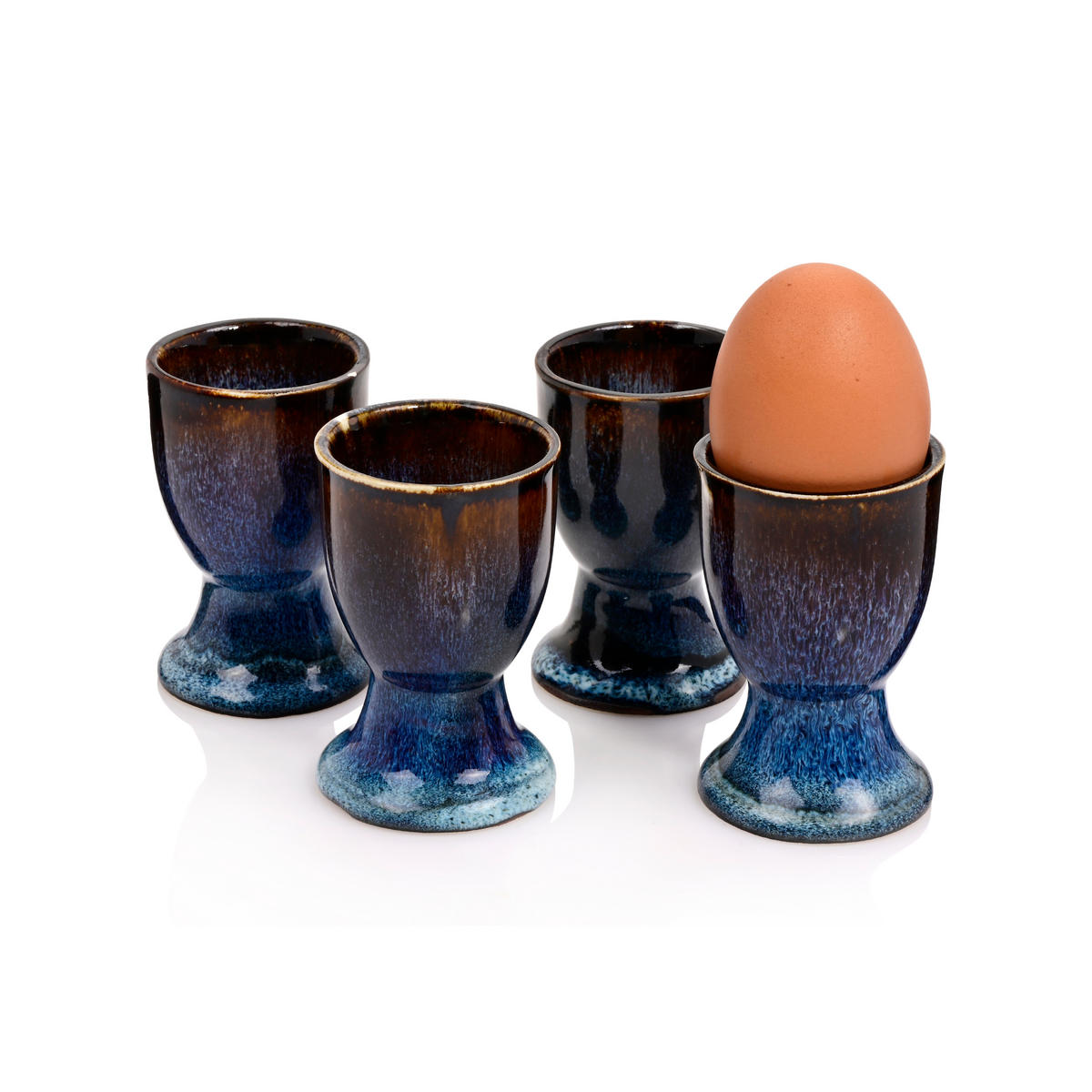 EIERBECHER SET TOKIO - 4 teilig aus Steingut - Dunkelblau, Keramik (13/23.5/6.5cm) - Sänger