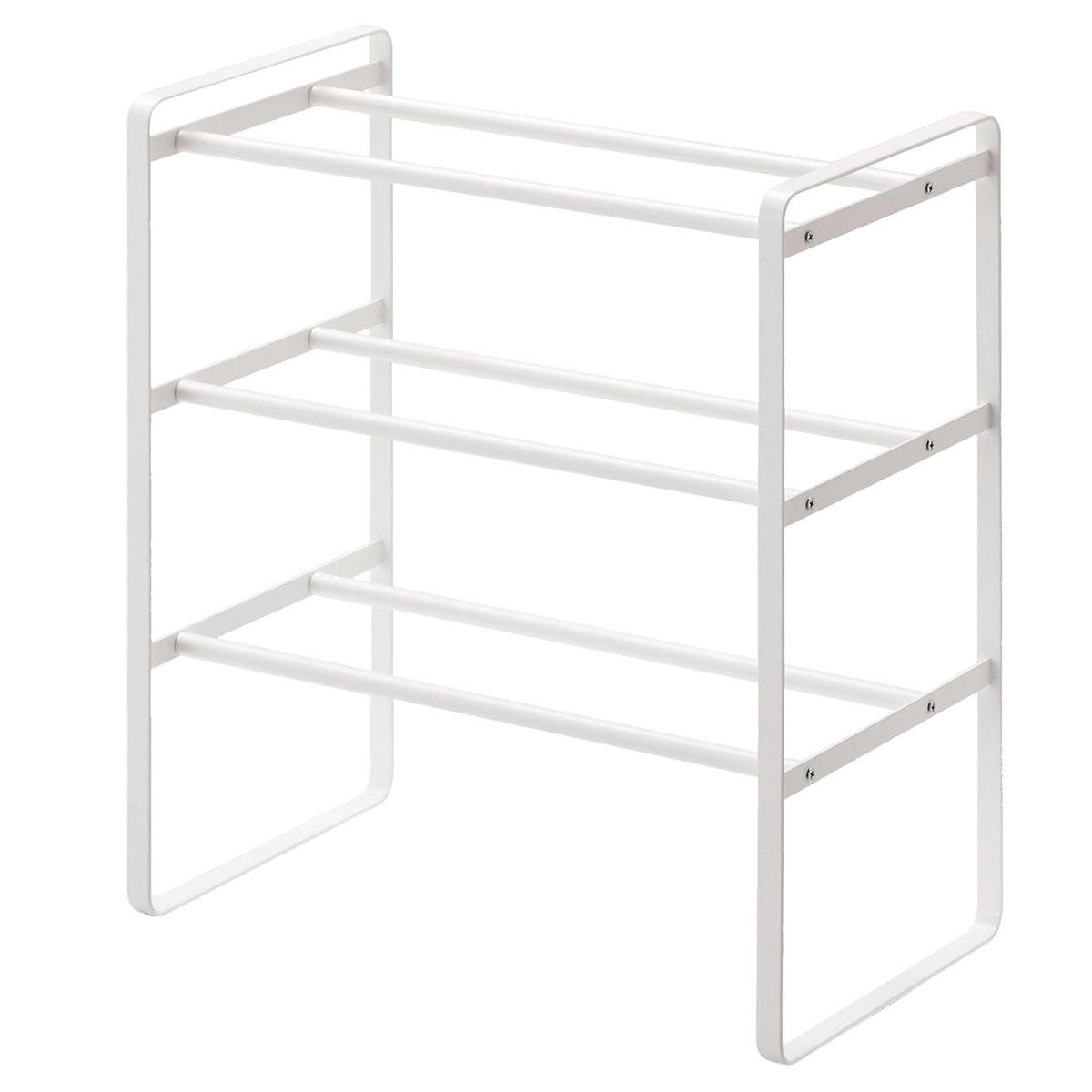 YAMAZAKI Schuhregal Frame 7555 - Verstellbar für 9-16 Paar Schuhe in Weiß - Weiß, Metall (25/46/25cm) - Yamazaki