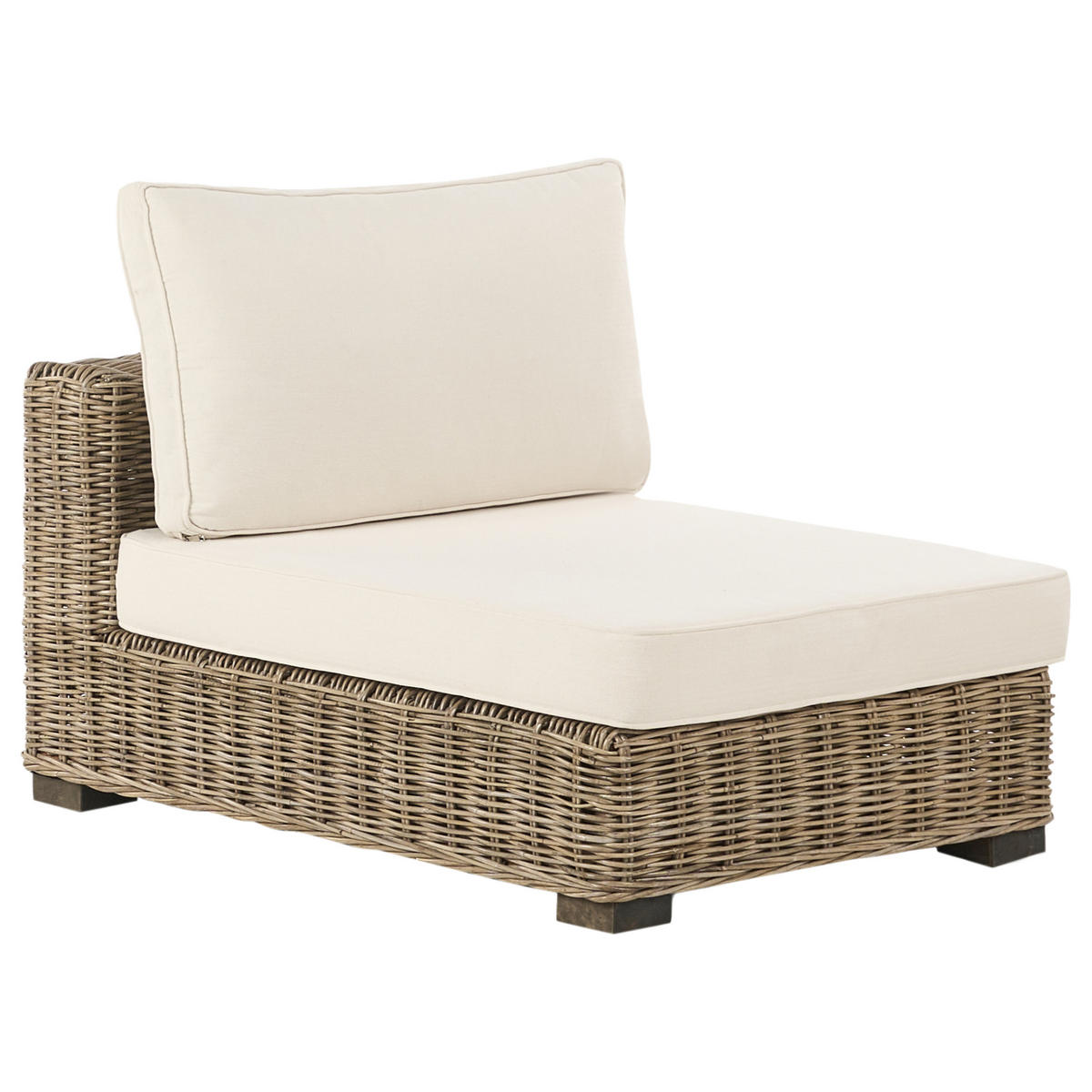 LOUNGE GARNITURA 4-sedežna bela Varallo - siva/bela, naravni materiali - Beliani