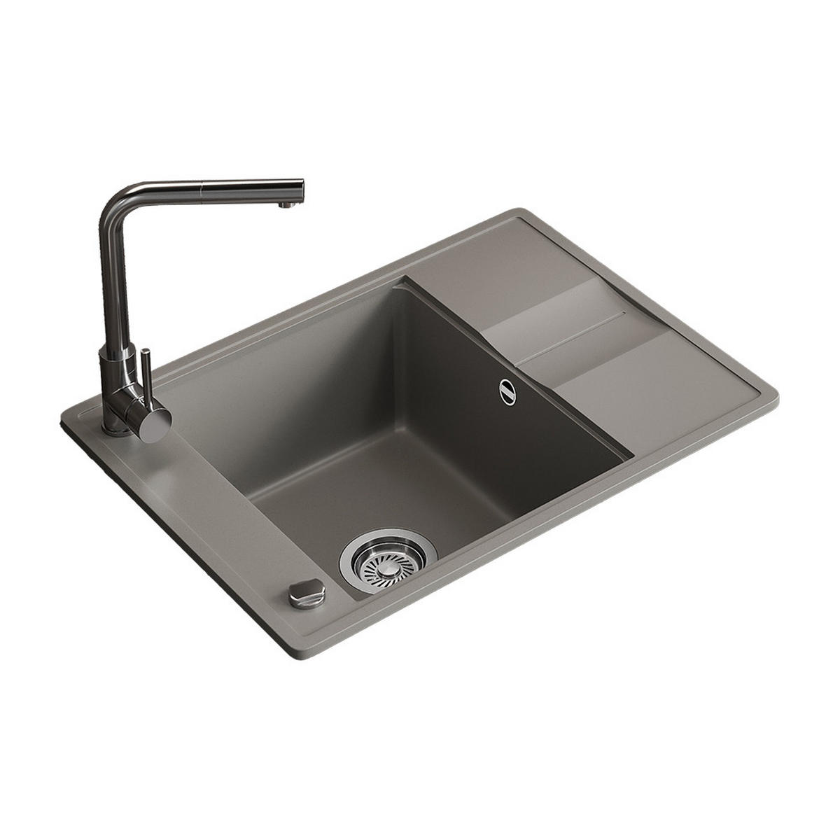 SPÜLBECKEN Osaka Beton 67 x 50 cm - Grau, Keramik (67/20/50cm) - Bergstroem