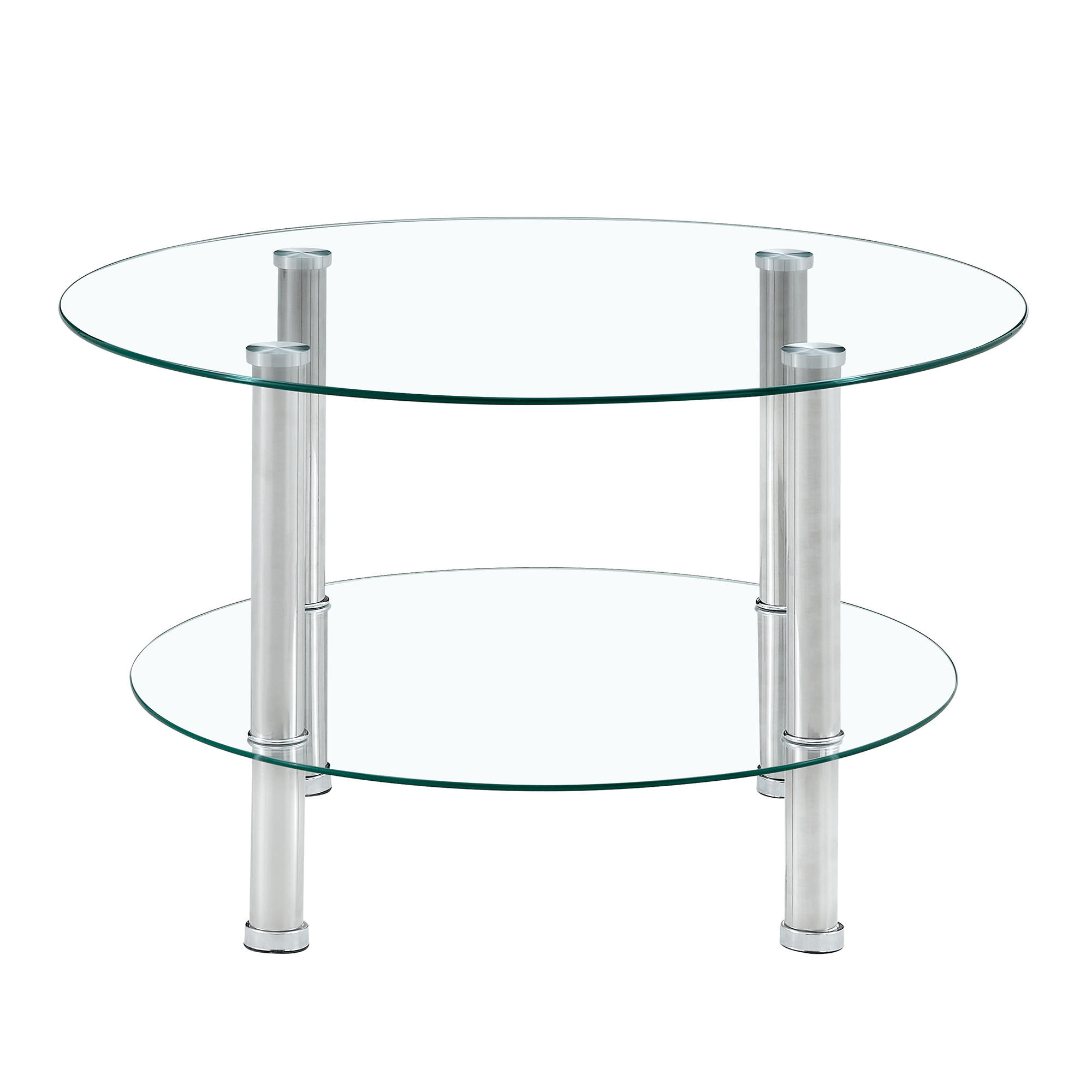 COUCHTISCH DE-142 Modern Transparent Metallbeine - Transparent, Glas (70/70/42cm) - ComfortXL