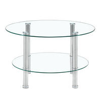 COUCHTISCH DE-142 Modern Transparent Metallbeine - Transparent, Glas (70/70/42cm) - ComfortXL