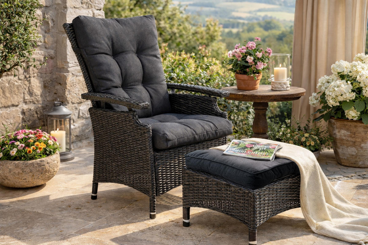 SITZKISSEN Hochlehner 48x113 cm Anthrazit - Grau, Textil (48/8/113cm) - QUICK STAR