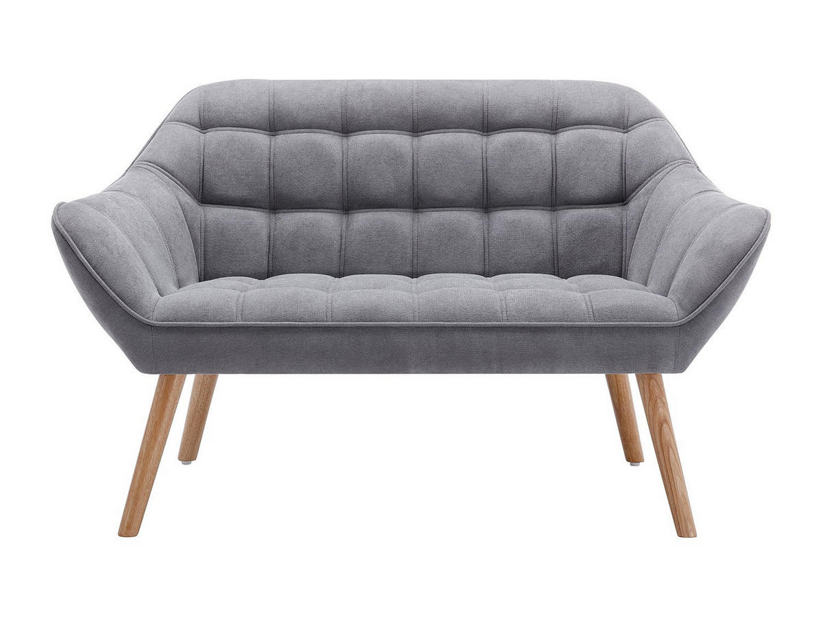 SOFA 2-Sitzer - Stoff - Grau - CASERTA - Grau, Textil (127/77/73cm) - Vente-Unique