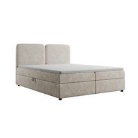 BOXSPRINGBETT BOHO 140x200 cm, Hellbeige Bouclé Toro, inkl. Bettkasten & Topper - Beige, Textil (140/200cm) - Excellent Home