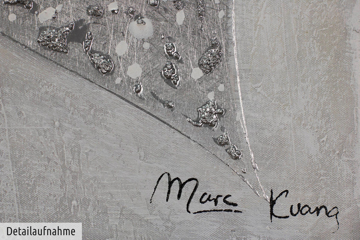 ACRYLBILD HANDGEMALT 30/30 cm - Silberfarben, Holz/Textil (0.34/30cm) - KUNSTLOFT