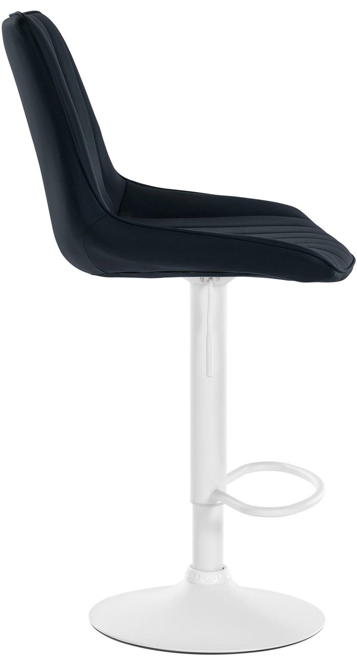 BARHOCKER 2er Set Tolor Kunstleder weiß schwarz - Schwarz/Weiß, Kunststoff/Metall (49.5/112/50cm) - TPFLiving