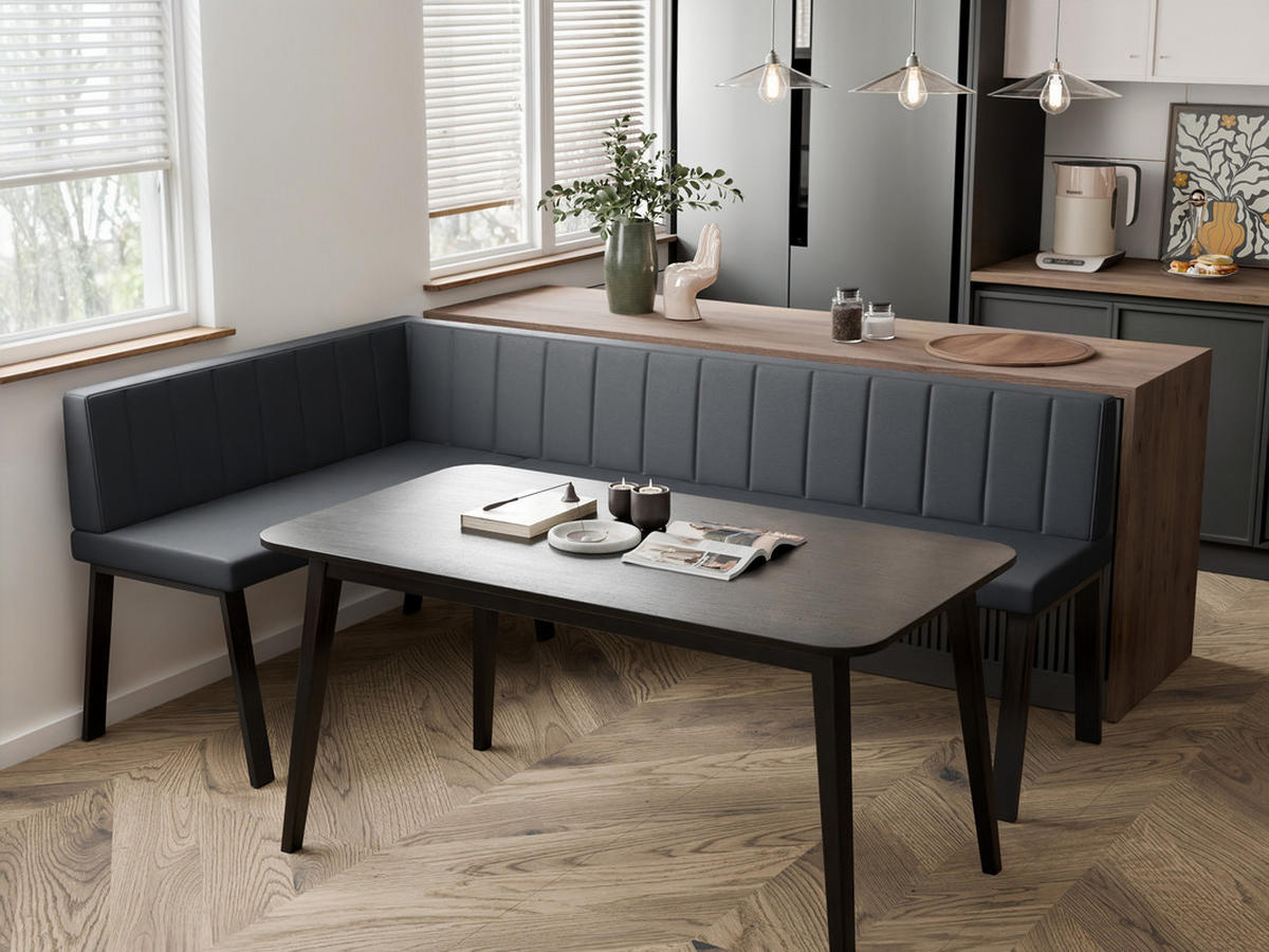 ECKBANK links MONO Y Kunstleder gesteppt, 128/168 cm Grau - Grau, Kunststoff/Textil (128/168cm) - Idohome