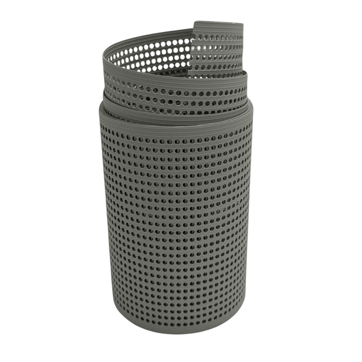 SICHTSCHUTZSTREIFEN Rille Gelocht 30 Prozent PP Streifen Steingrau 2,55m - Graubraun, Kunststoff (255/19cm) - ZAUN|ZU
