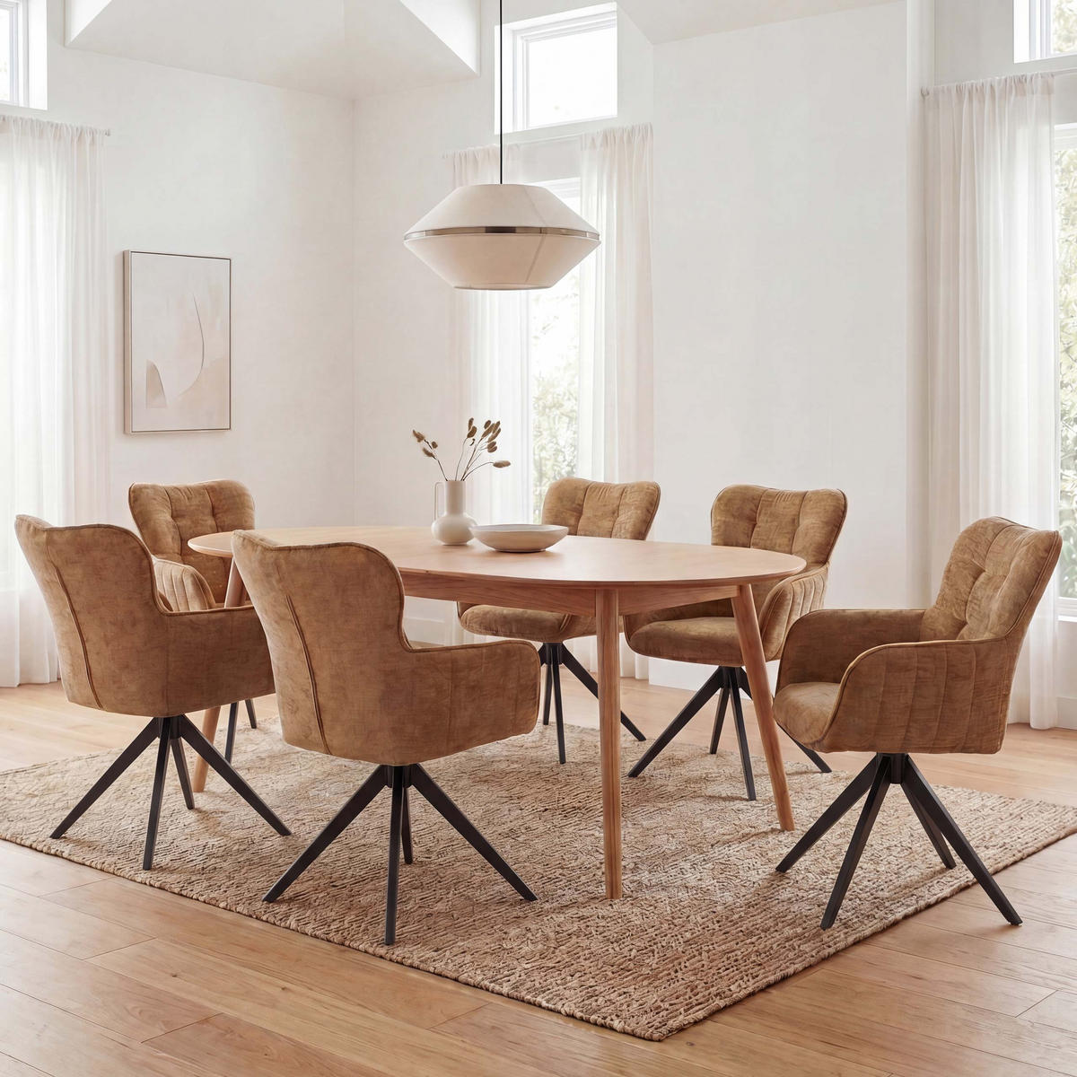 ESSZIMMERSTUHL Senfgelb 6er-Set - Gelb, Textil (63/93/70cm) - MCW