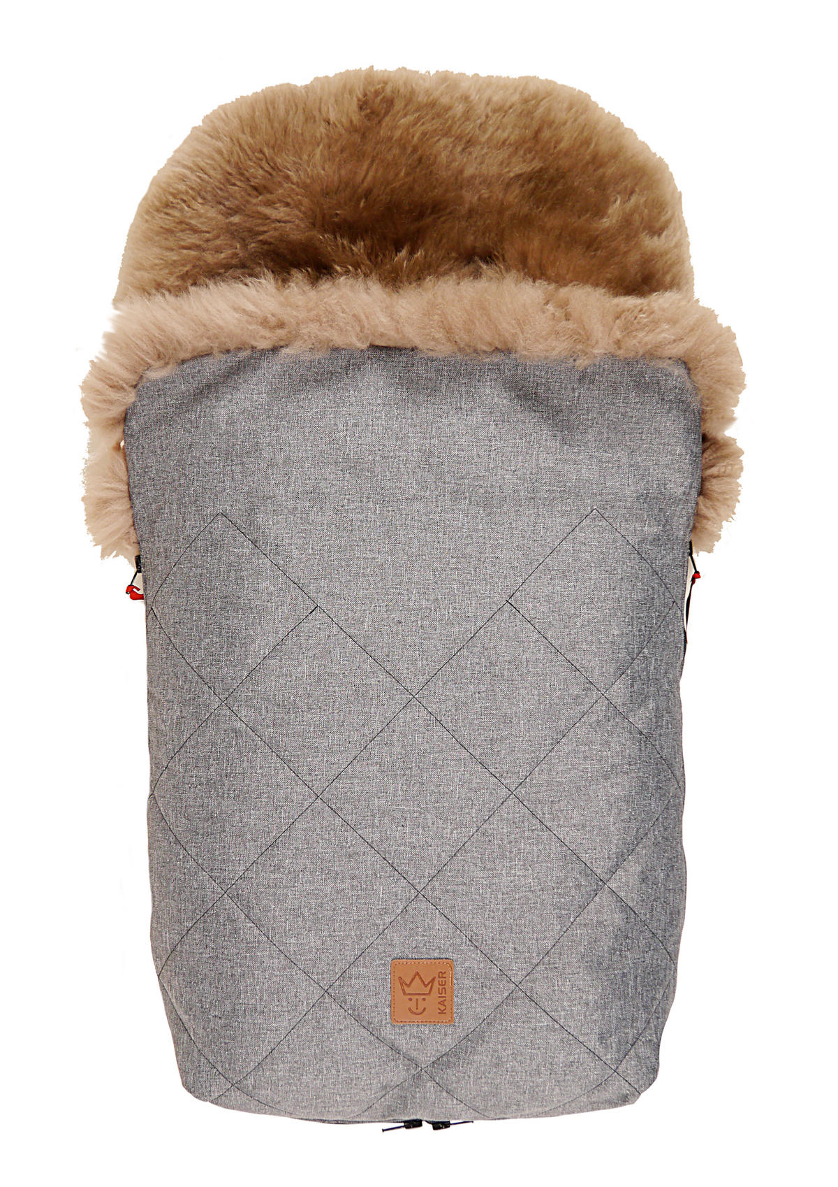 LAMMFELL-FUSSSACK Nelly, cappuccino, anthracite melange - Grau, Fell (46/8/88cm) - Kaiserbaby