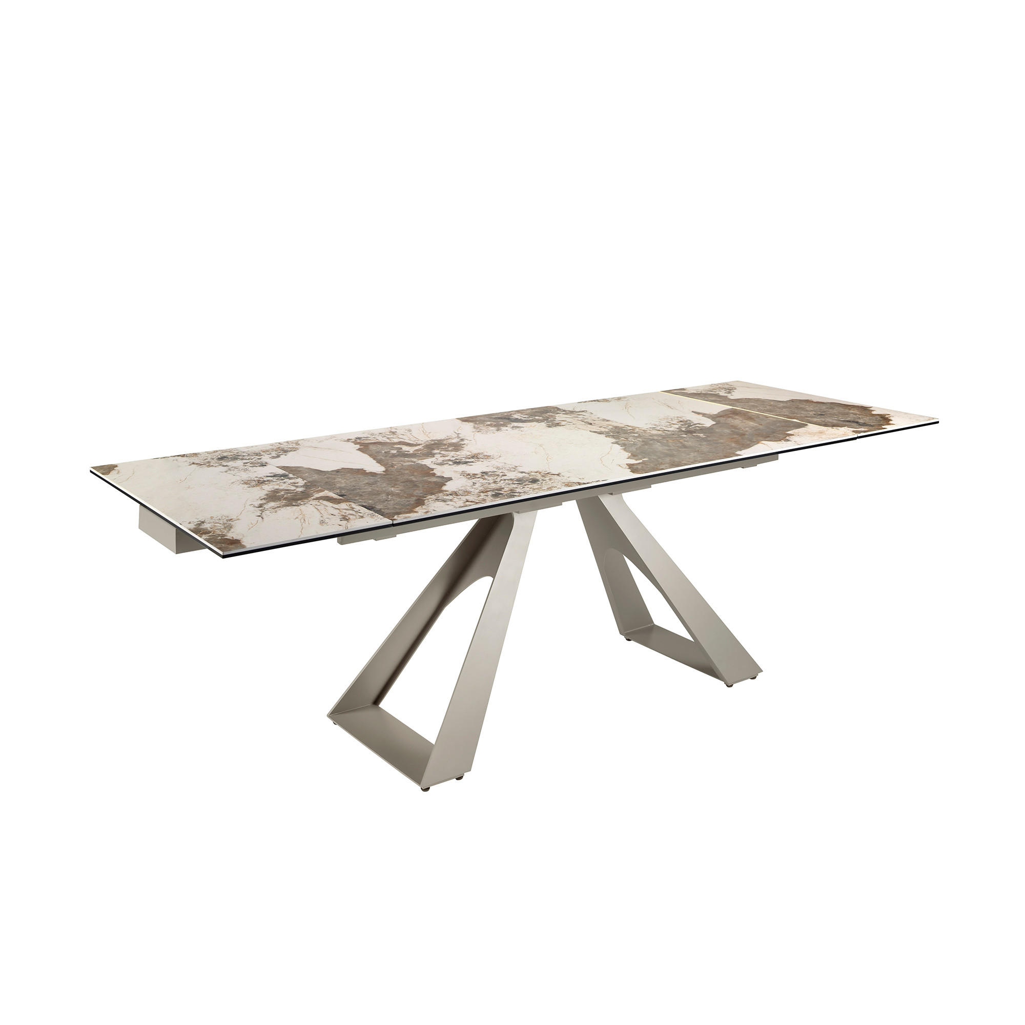 ESSTISCH Rechteckig Weiß Taupe Grau 160/90/76 cm - Goldfarben/Weiß, Stein (90/160/76cm) - ANGEL CERDA