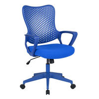 BÜROSTUHL atmungsaktiver Mesh-Rücken blau - Blau, Kunststoff (63.5/95.5/62cm) - COSTWAY