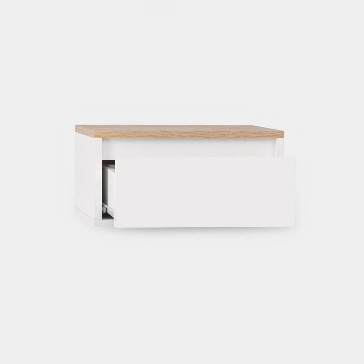 SCHWEBENDER NACHTTISCH Mune Weiß 40 cm x 20 cm - Weiß, Holzwerkstoff (40/20/30cm) - Klast Home