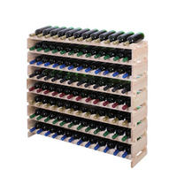 WEINREGAL VINOTECA FLEX PRO HxBxT 107x123x28cm 96 Flaschen auf 8 Ebenen Natur unbehandelt - Naturfarben, Holz (123/107/28cm) - PROREGAL