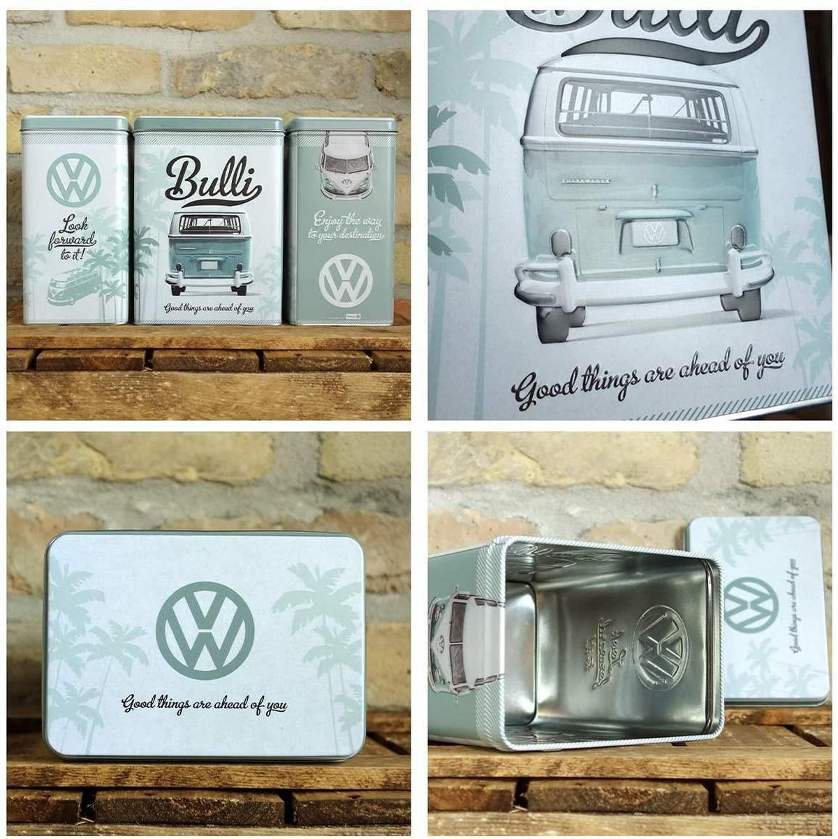 VORRATSDOSE L Volkswagen VW Bulli Good things are ahead of you - Multicolor, Metall (14/20/10cm) - Nostalgic-Art