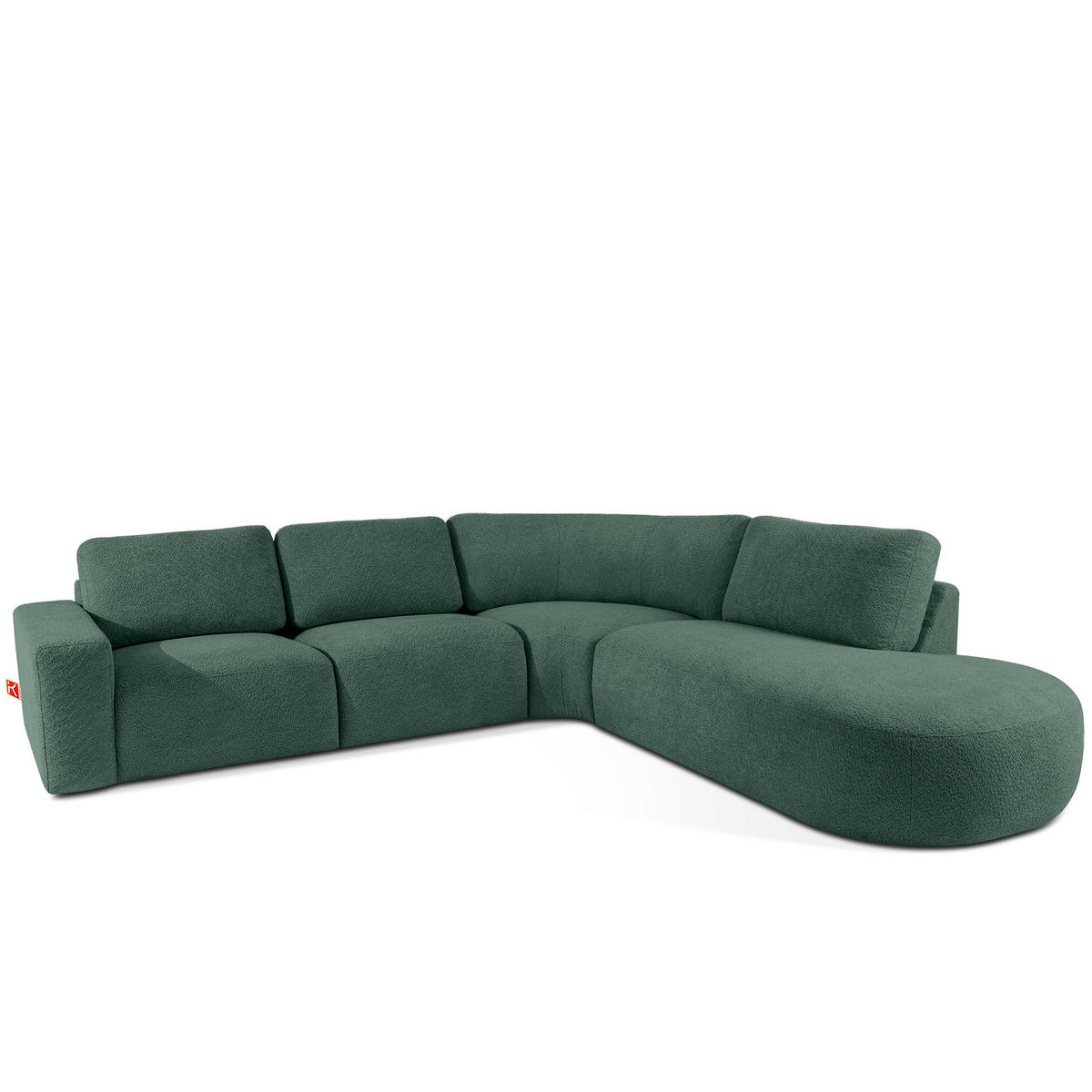 ECKSOFA RECHTS ZUCCO, Grün - Grün, Holz/Holzwerkstoff (304/293cm) - KONSIMO®