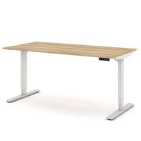 SCHREIBTISCH Elektrisch höhenverstellbarer Schreibtisch Y-Line Eiche Natura Signalweiß 160/80/62-127cm - Weiß/Eiche Artisan, Holzwerkstoff/Metall (80/160/127cm) - ASSMANN