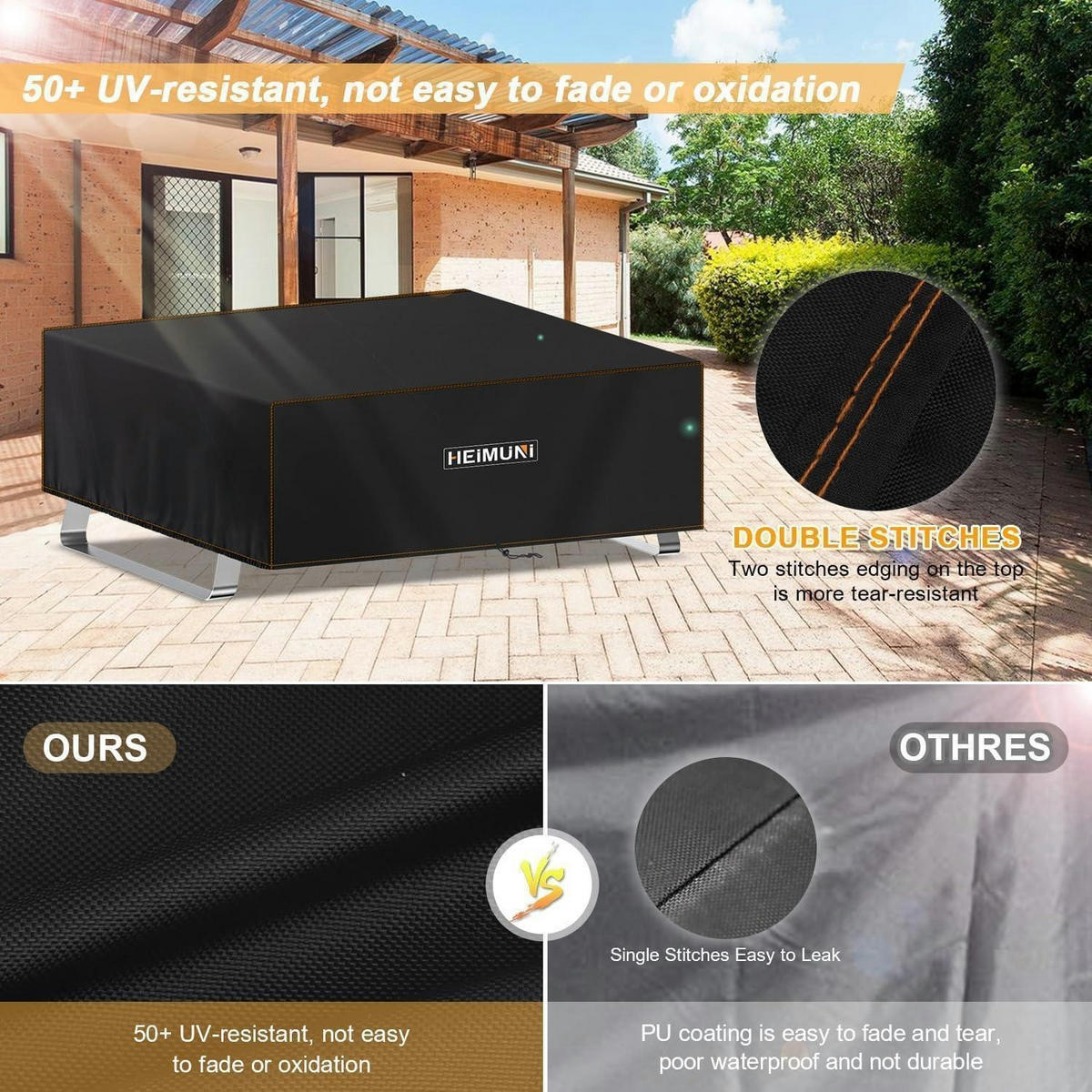 GRILLABDECKUNG 60 x 45 x 25 cm Wasserdicht 420D Oxford - Schwarz, Kunststoff (1/1/1cm)