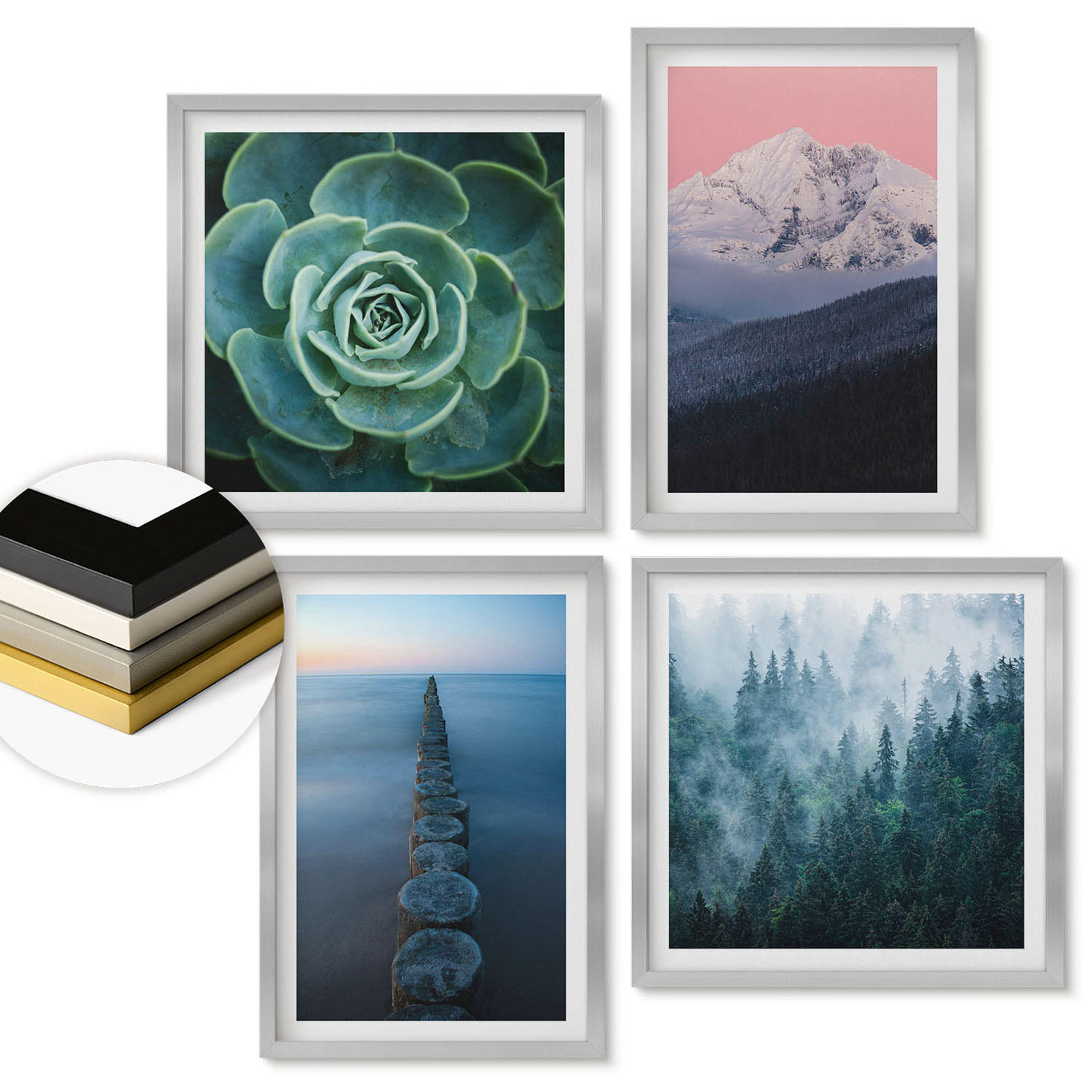 ArtPrintCave Wandbilder Silber 50x50 cm