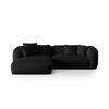 ECKSOFA modular links Martina aus strukturiertem Stoff schwarz 2 Sitzplätze - Schwarz, Textil (176/283cm) - Micadoni
