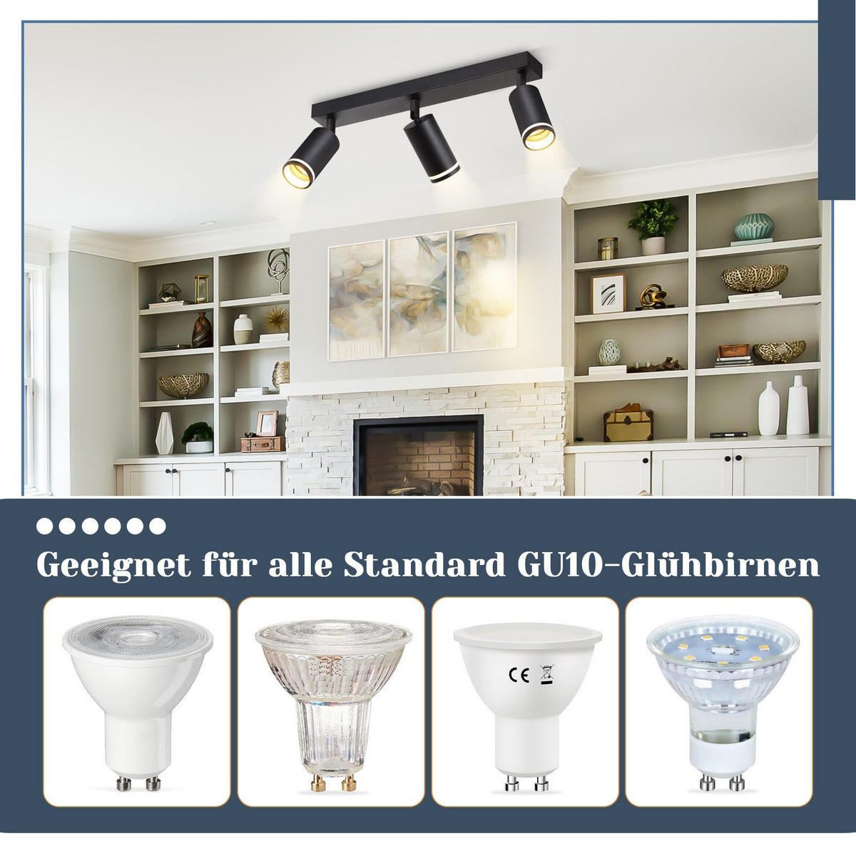 STRAHLER Staffelstein 3-flammig 43/5/17 cm - Schwarz, Metall (43/5/17cm) - Nettlife