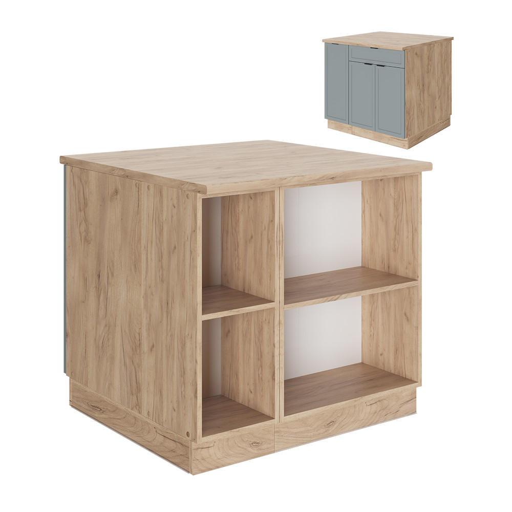 INSULA DE BUCĂTĂRIE Fame-Line Albastru-gri deschis 90 cm cu sertar, fara blat