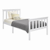BETT Einzelbett 90x200 cm Holz Weiß mit Lattenrost - Weiß, Holz (90/200cm) - Meubliv