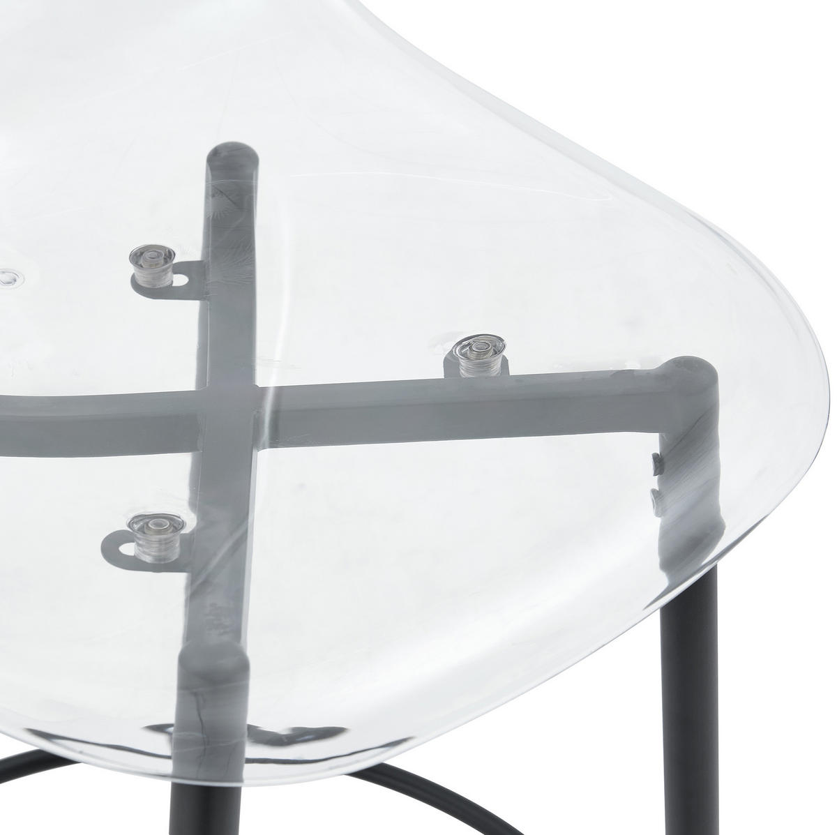 BARHOCKER 2er-Set 66 cm Transparent Schwarz - Schwarz, Metall (48.5/102/48.5cm) - Meubliv