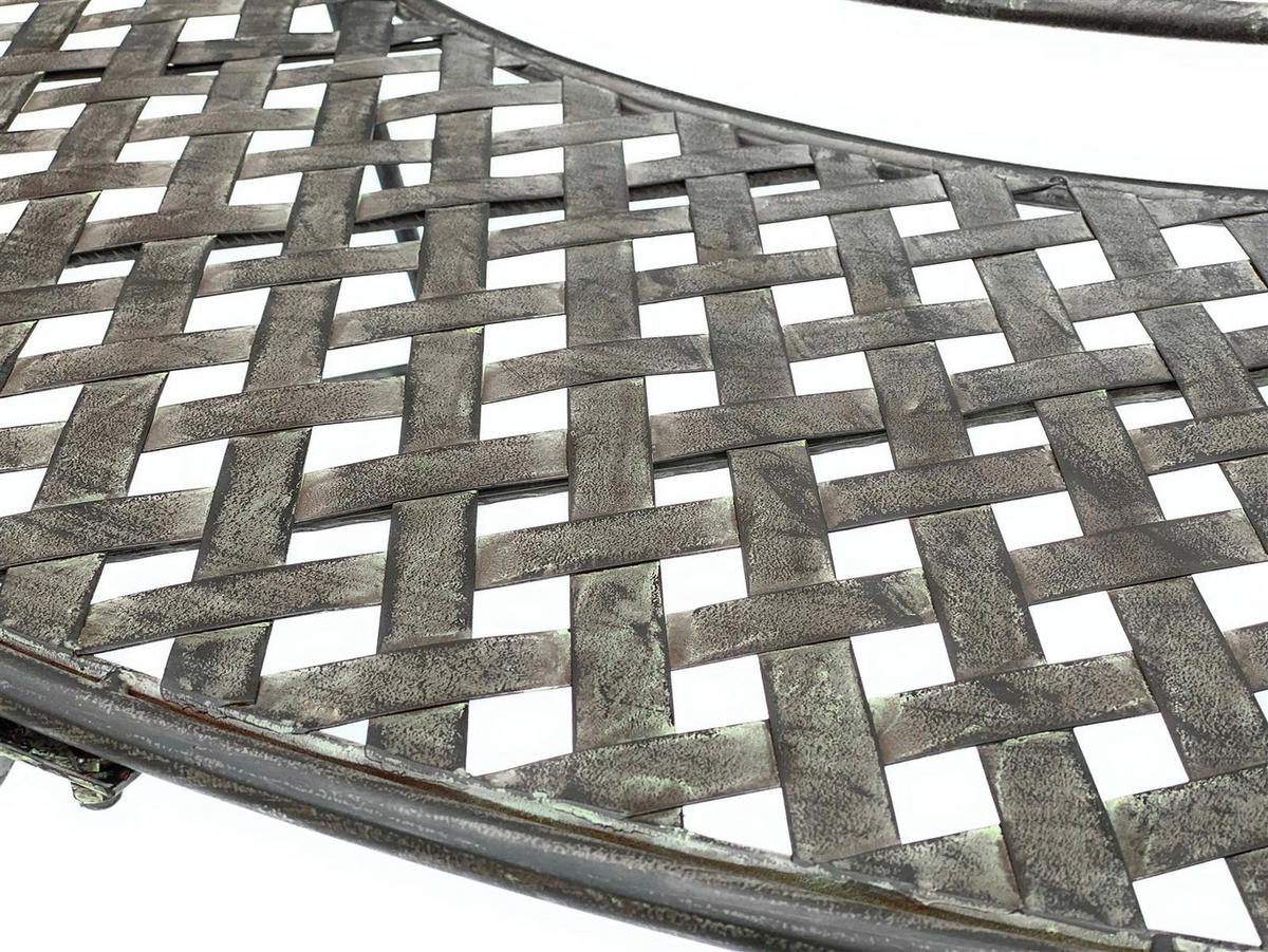 GARTENBANK Halbrund aus Metall Braun 125 cm 96002 - Braun, Metall (125/96.5/66cm) - DanDiBo