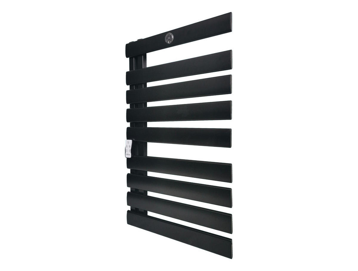 HANDTUCHTROCKNER Schwarz mit Elektrosystem und Wandhalterung 500 W - Schwarz, Metall (55/91/6cm) - Purline