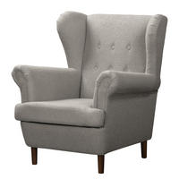 OHRENSESSEL - Dunkelbraun/Hellgrau, Textil (85/101/89cm) - home24