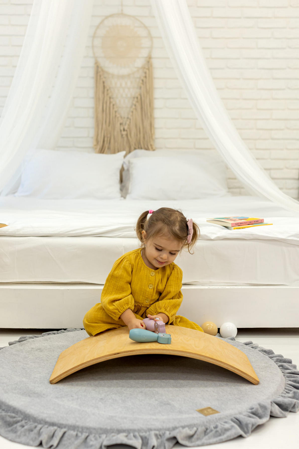 SPIELMATTE für Kinder, Rund, Samt, Hellgrau - Grau, Textil (100/100cm) - MeowBaby
