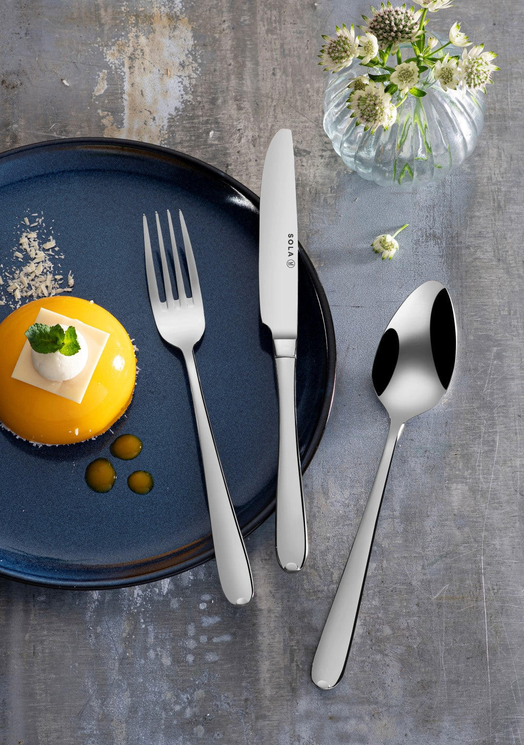 BESTECKSET Fleurie - 18/10 Edelstahl - 50-teilig / 6 Personen - Silberfarben, Metall - Sola