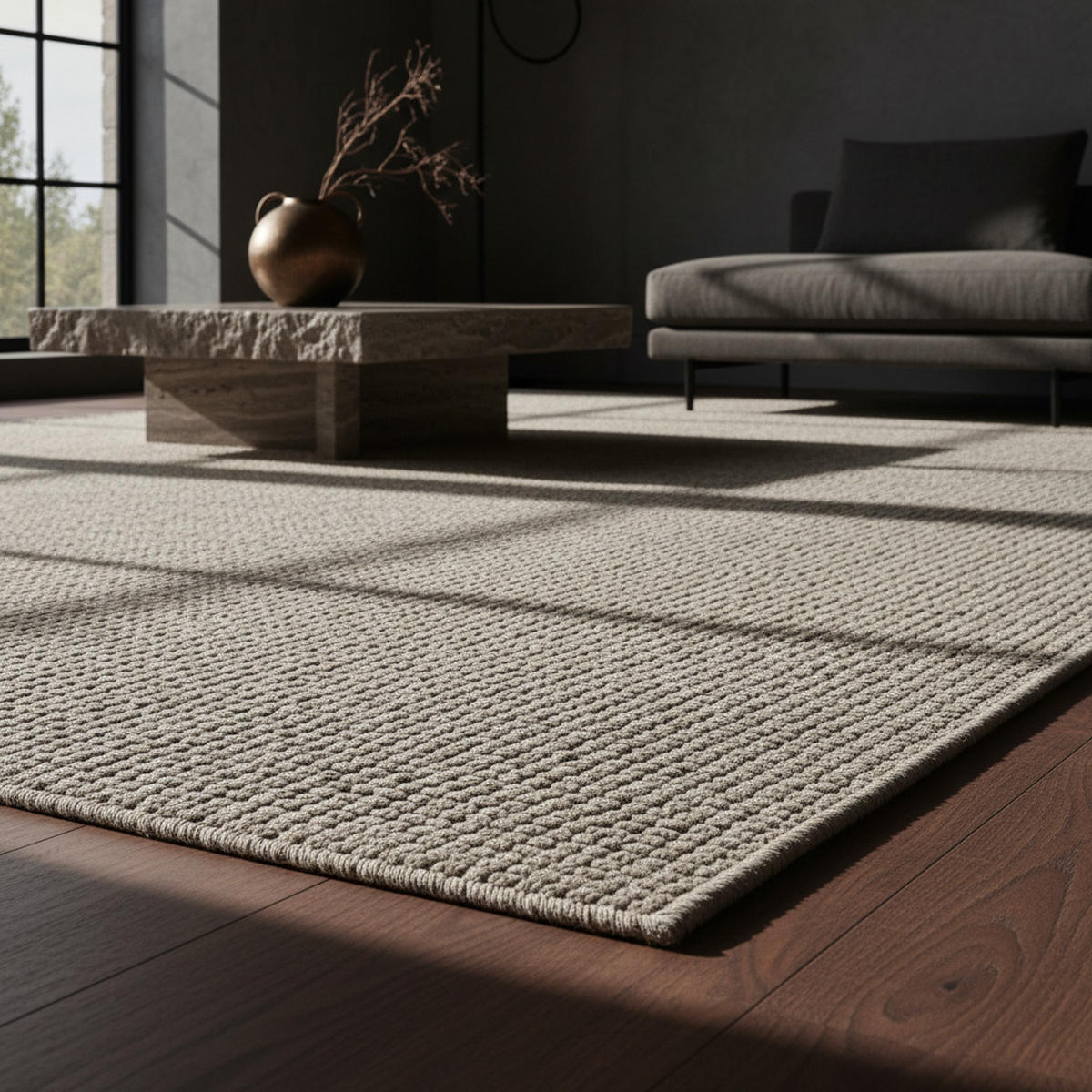 TEPPICH Kurzflor Flachgewebe Uni-Design Polypropylen Wohnzimmer Creme Rechteckig 140x200 - Beige, Textil (140/200cm) - KADIMA DESIGN