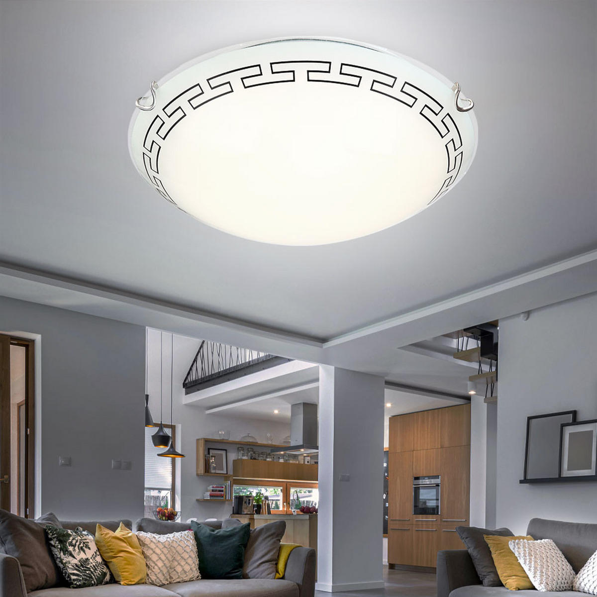 LED DECKENLEUCHTE PALILA Weiß Glas - Weiß, Glas (30/30/9cm) - Globo Lighting