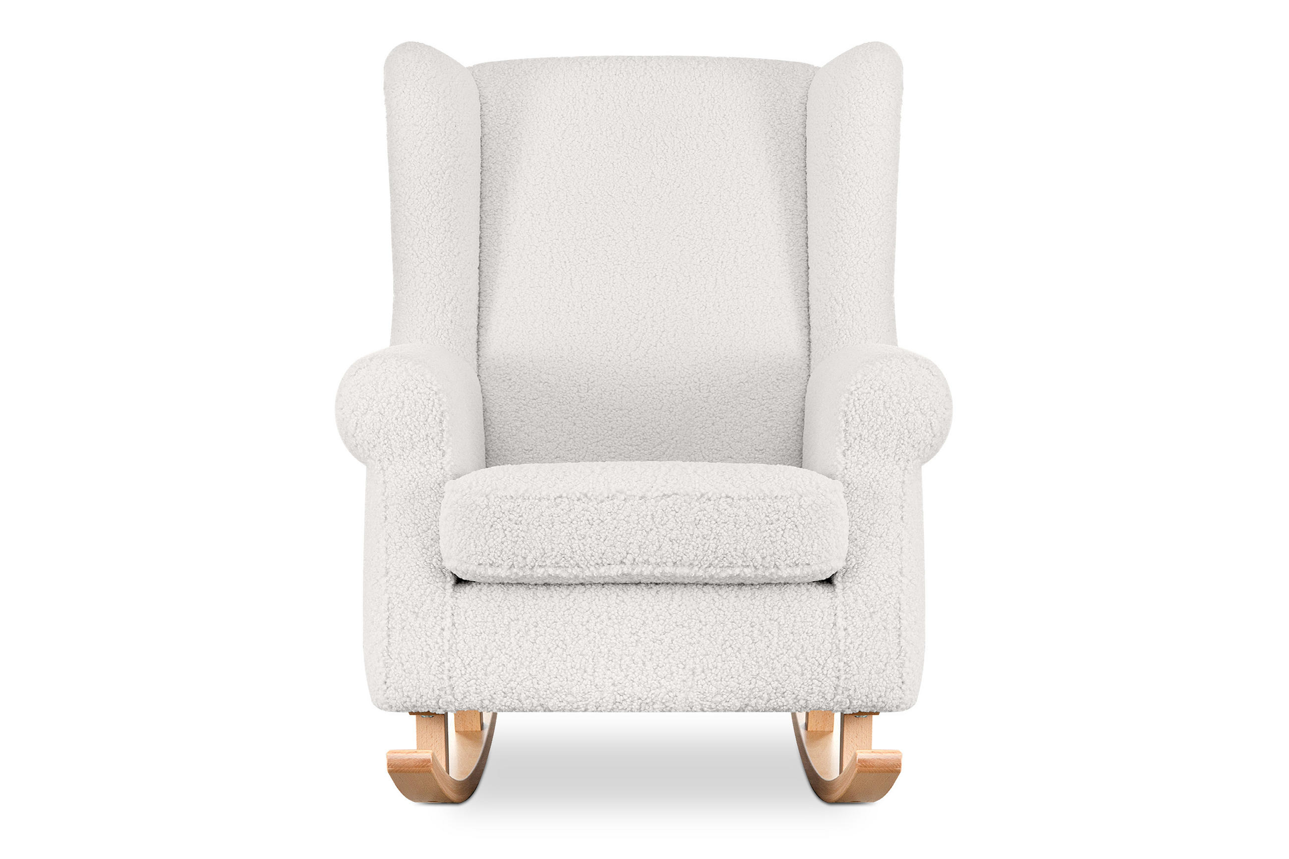 SCHAUKELSESSEL TULES mit Tasche für kleine Gegenstände, Weiß - Eichefarben/Weiß, Eichenholz/Holzwerkstoff (80/105/105cm) - KONSIMO®
