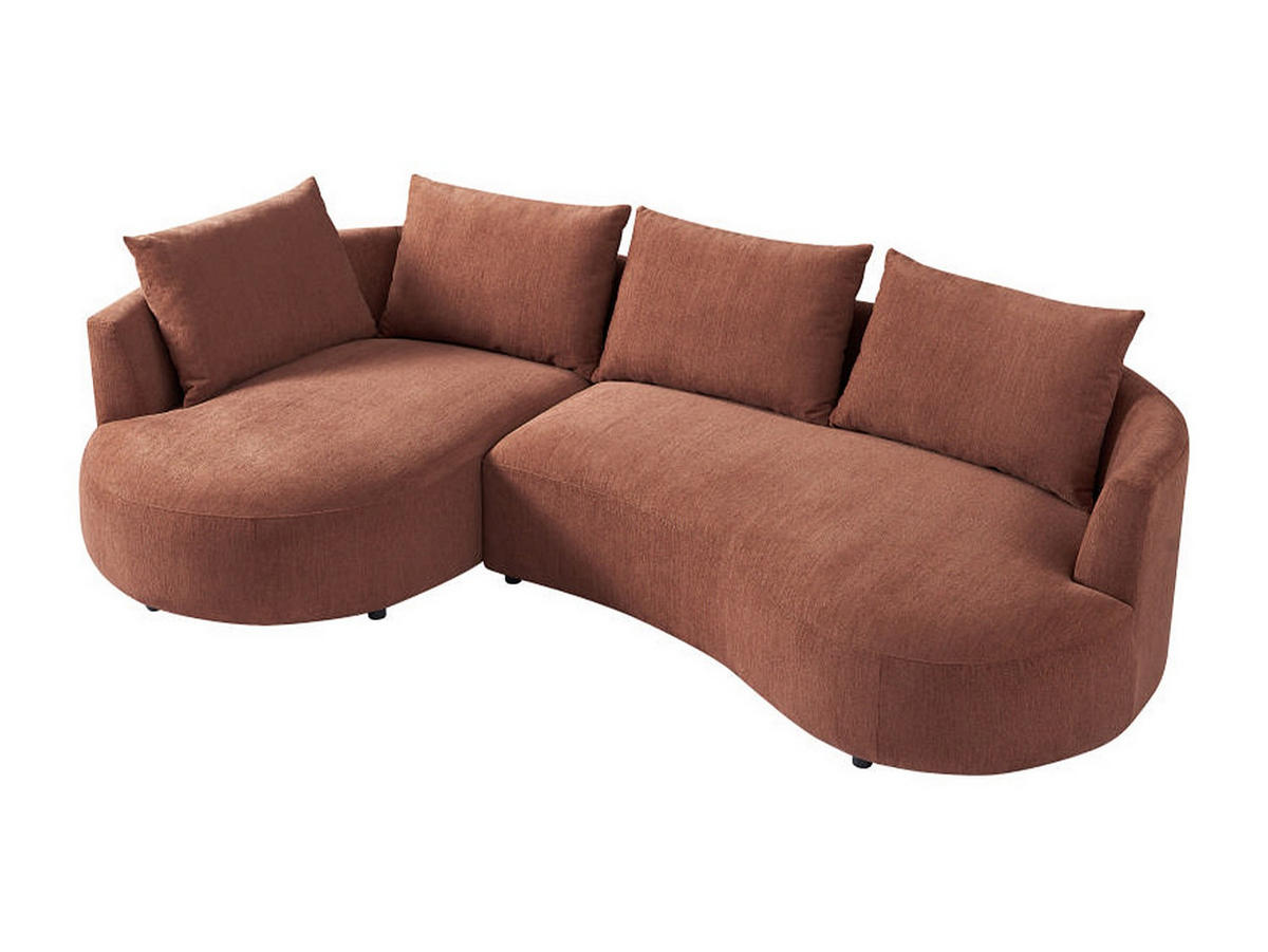 SOFA - 5 Personen - samt - terracotta Lousado - Terracotta, Textil (285/87/158cm) - Vente-Unique