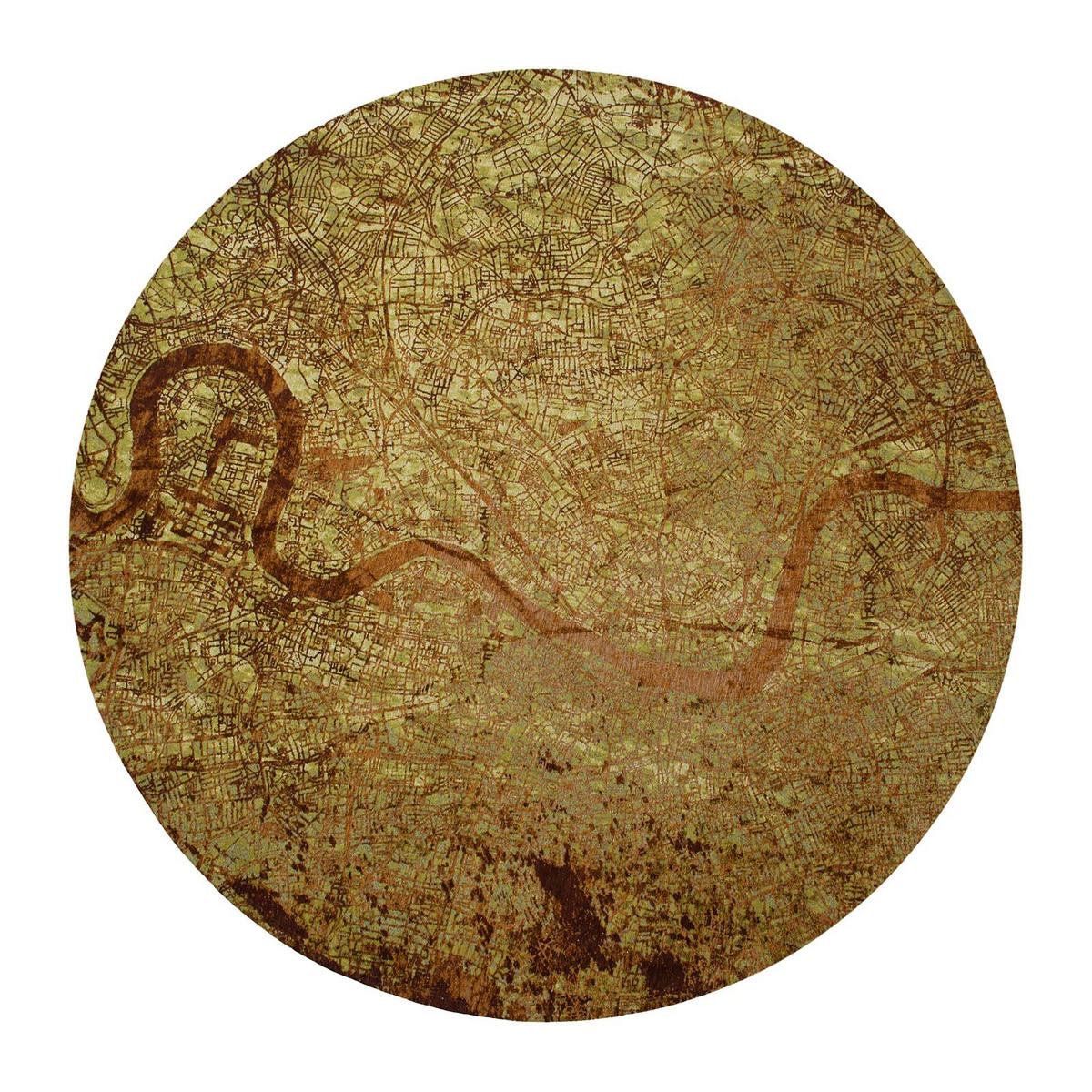 TEPPICH Flachgewebe GREEN CITY Grün 240 x 340 cm - Grün, Textil (240/340cm) - Novatrend