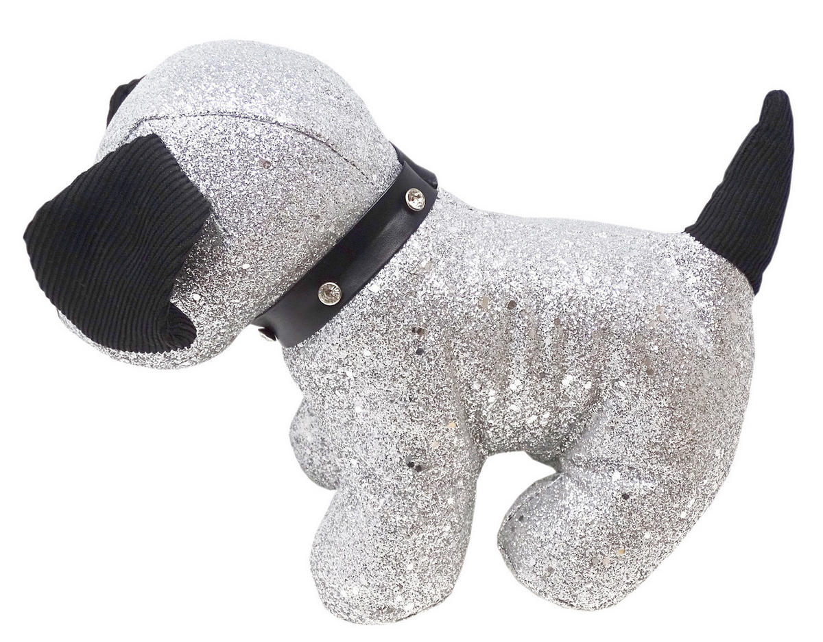 TÜRSTOPPER Hund Charly - Silberfarben, Textil (10/30cm) - Lashuma
