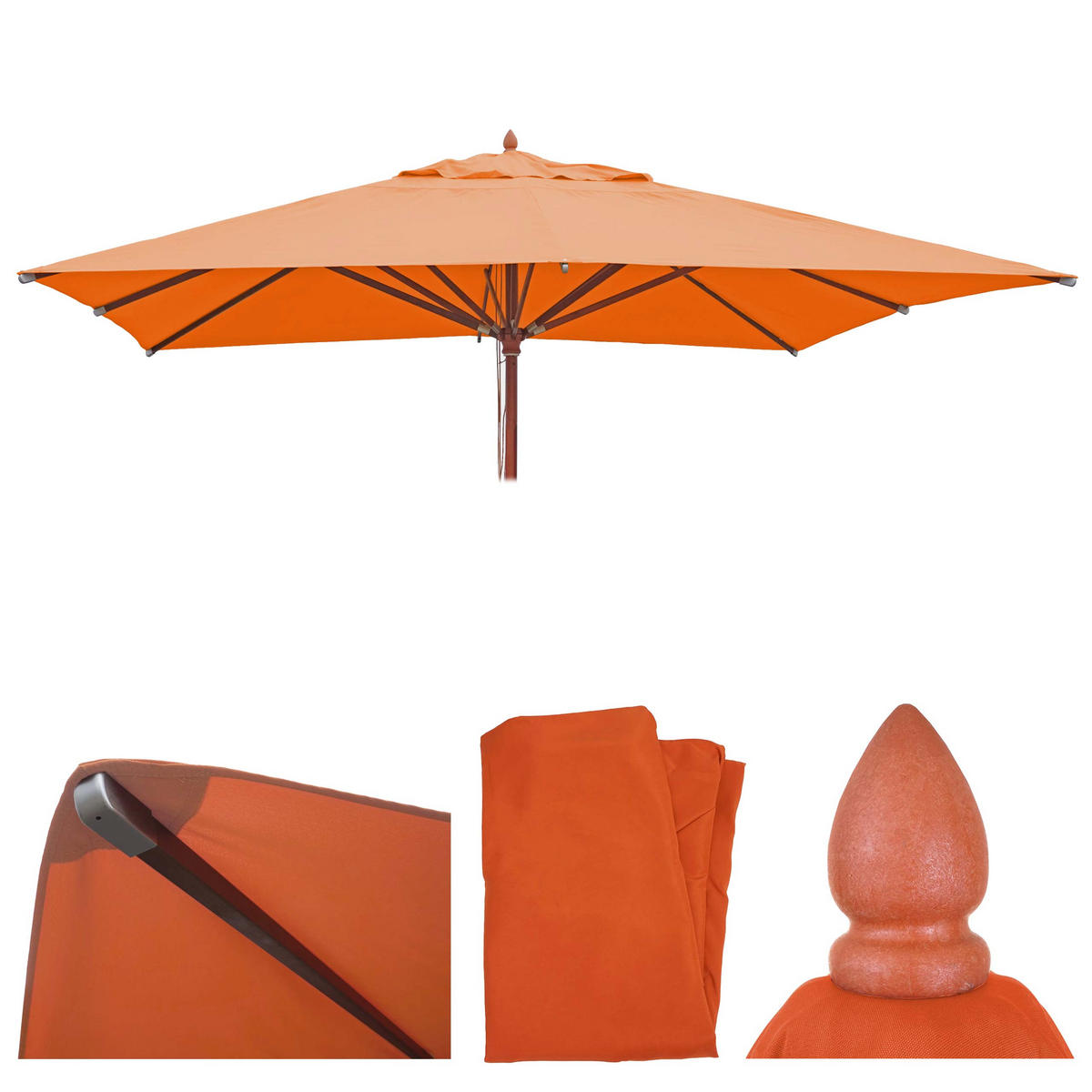 ERSATZ-BEZUG FÜR SCHIRM I Orange - Orange, Textil (300/300cm) - MCW