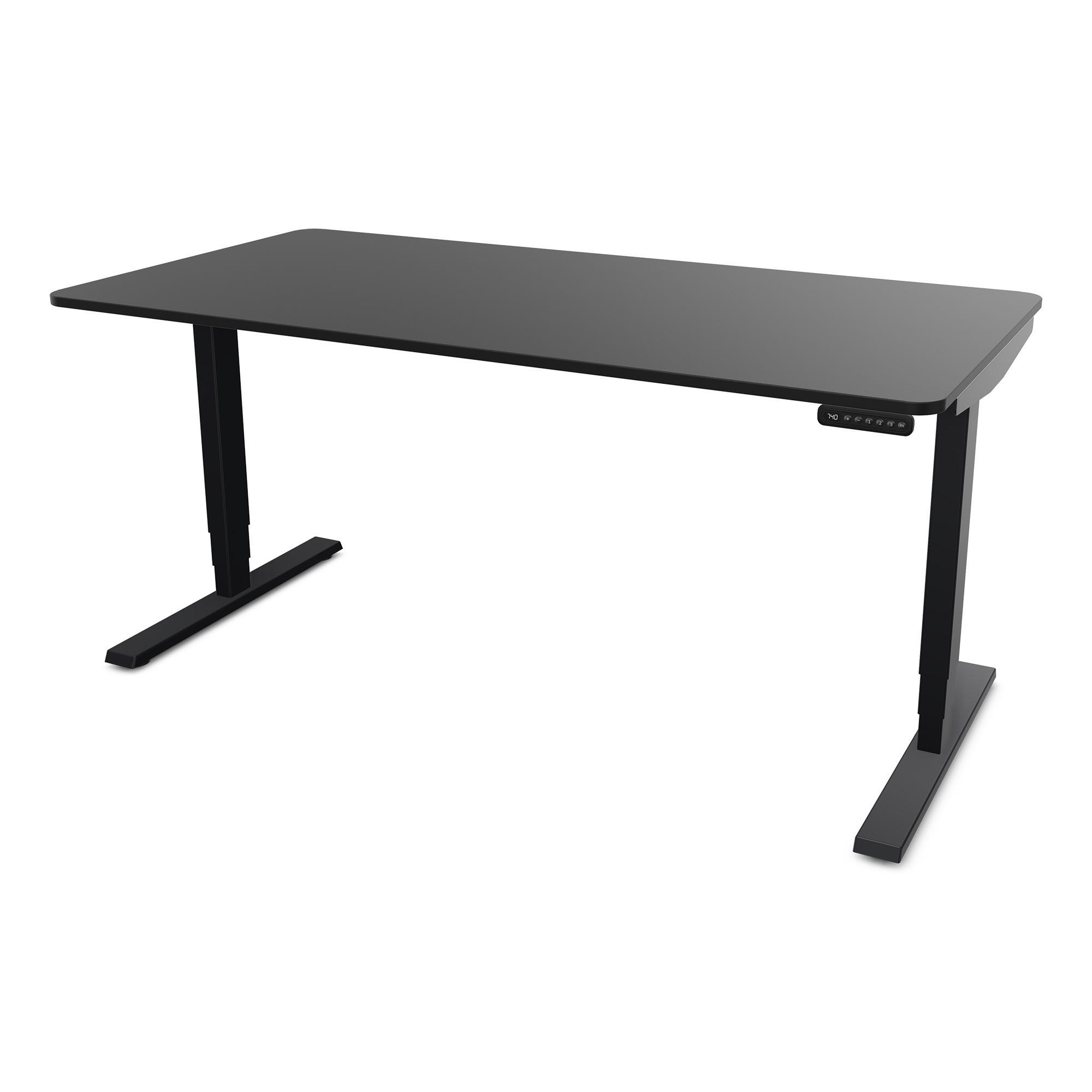 SCHREIBTISCH Elektrisch höhenverstellbarer Schreibtisch Y-Line Curved Schwarz Schwarz 180/80/62-127cm - Schwarz, Holzwerkstoff/Metall (80/180/127cm) - ASSMANN