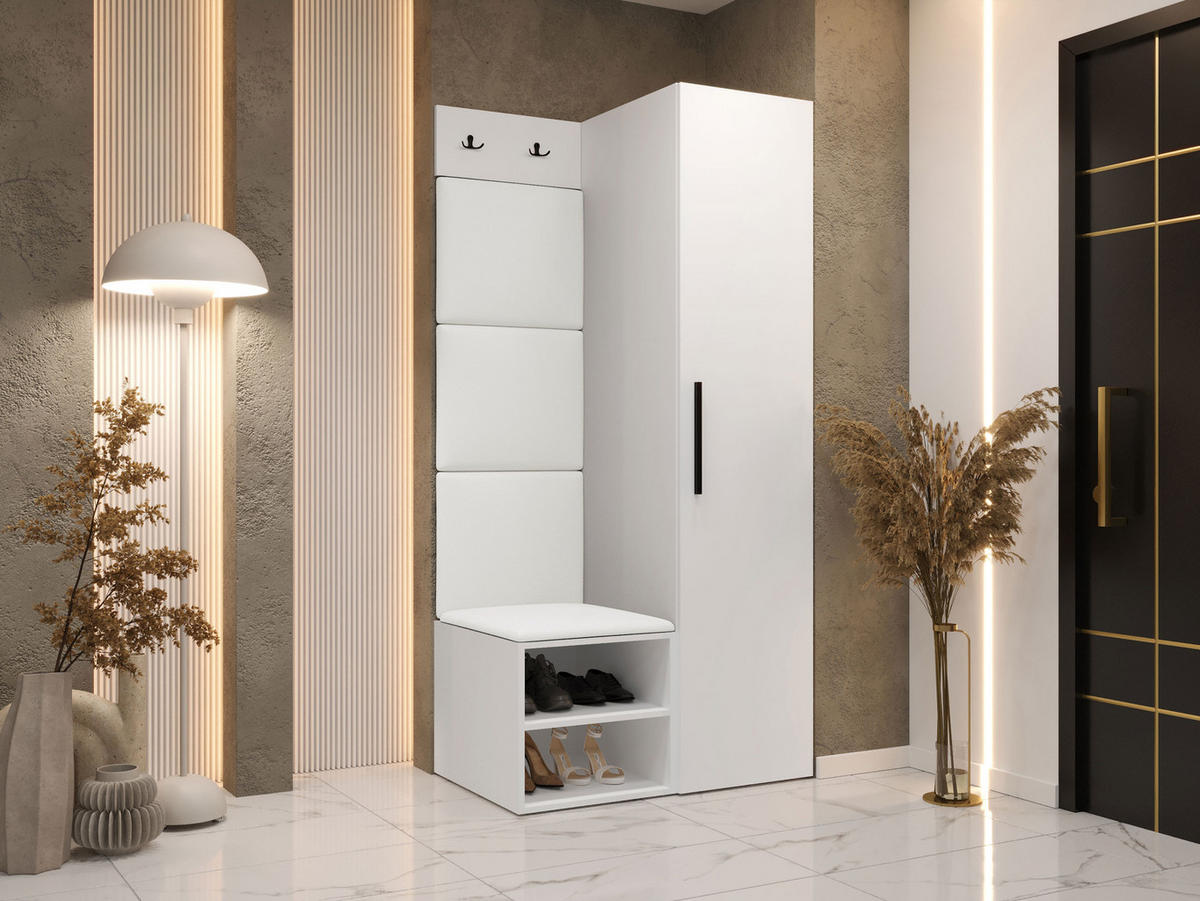 GARDEROBEN-SET Medi III - Schwarz/Weiß, Holzwerkstoff/Kunststoff (40/191/50cm) - MIRJAN24