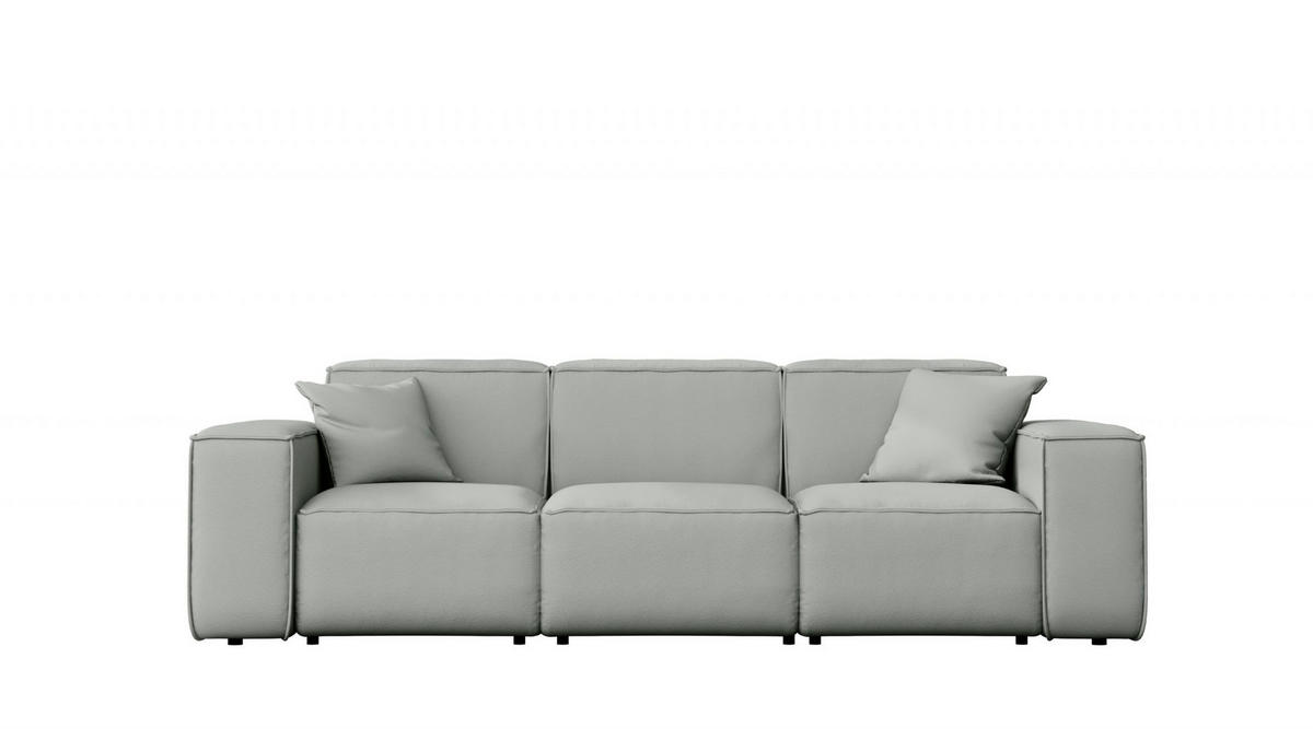 GARTENSOFA MALIBU 3 Sitzer Stoff Odyssey Hellgrau - Hellgrau, Holz (245/73/88cm) - Kaiser Möbel