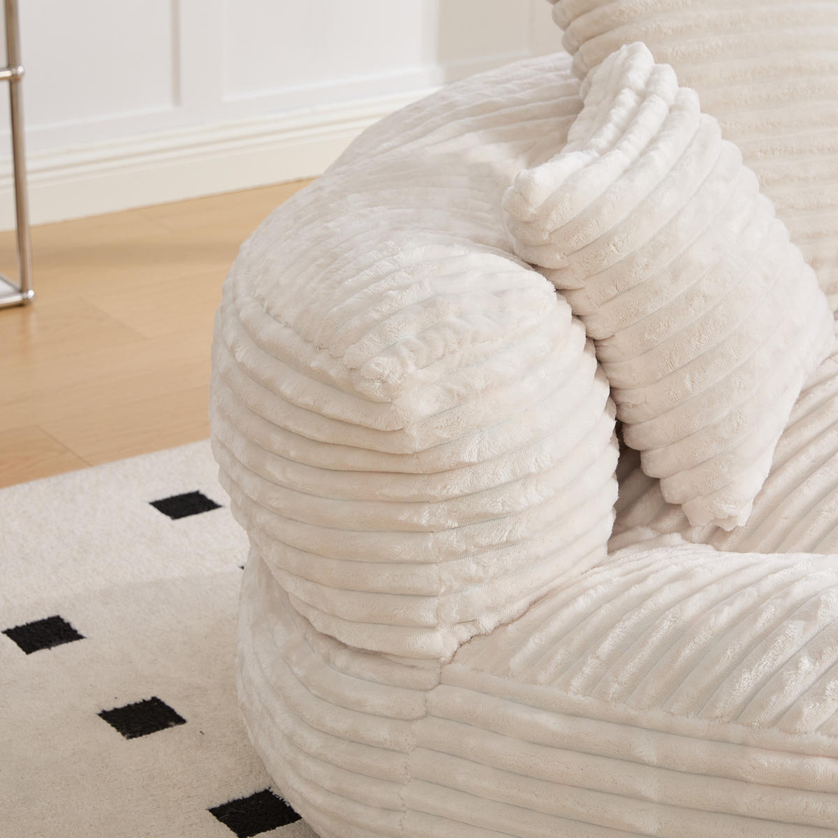 SITZSACK Cord Beige mit 3 Kissen - Beige, Textil (108/52/108cm) - WISHDOR