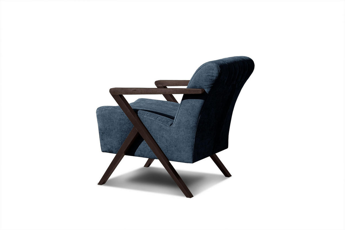 SESSEL LEBRON, dunkelblau - Dunkelblau, Holzwerkstoff/Textil (65/82/79cm) - Courtois Laville