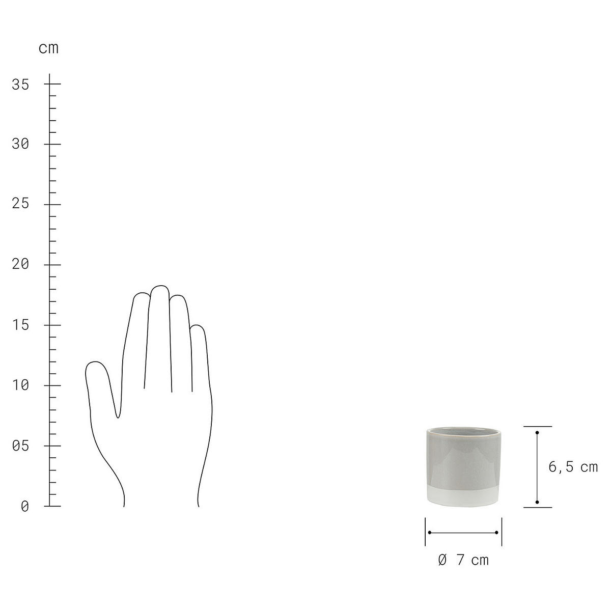 BLUMENTOPF (6er Set)Early Spring - Grau, Keramik (7cm) - Butlers