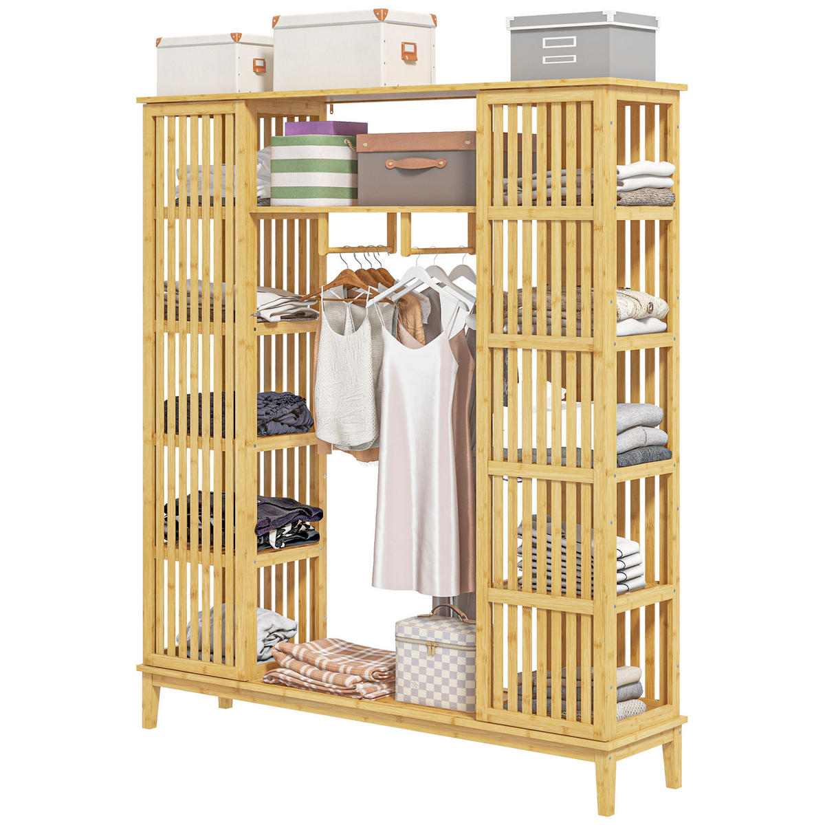 KLEIDERSCHRANK Braun 1 Stück - Braun, Naturmaterialien (35/165/145cm) - GiPP