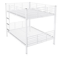 ETAGENBETT 140/200 cm aus Metall mit Rausfallschutz, geräuschlos, Mattweiß - Weiß, Metall (140/200cm) - OKMYHOME