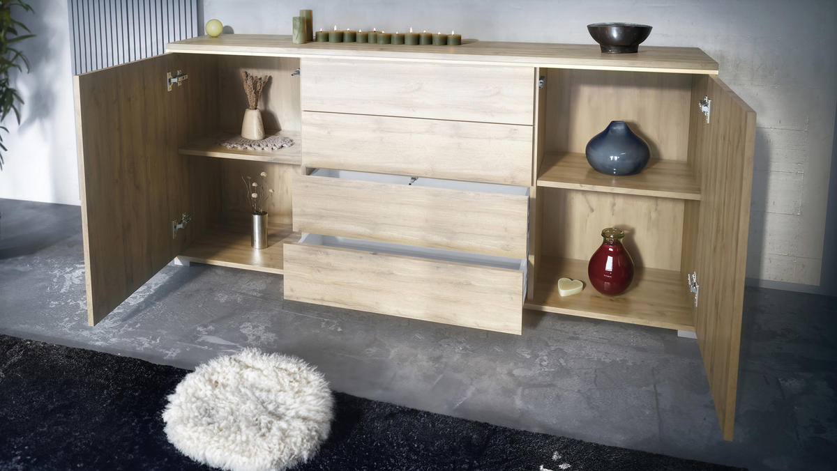 SIDEBOARD Faro Anthrazit matt - Anthrazit, Holzwerkstoff (166.5/75.5/35cm) - Vladon
